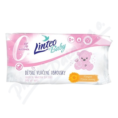 LINTEO BABY Vlhčené ubrousky s měsíčkem lék.72ks