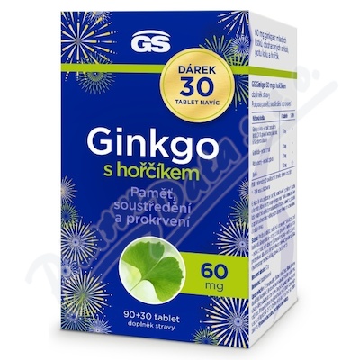 GS Ginkgo 60mg s hořčíkem tbl.90+30 dárek