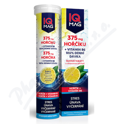 IQ Mag 375mg hořčíku+vit.B6 př.citron šum.tbl.20