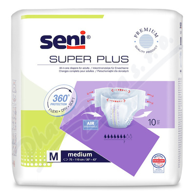 Seni Super Plus inkon.plenkové kalhotky M 10ks
