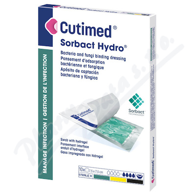 Cutimed Sorbact Hydro antimik.krytí 7.5x7.5cm 10ks