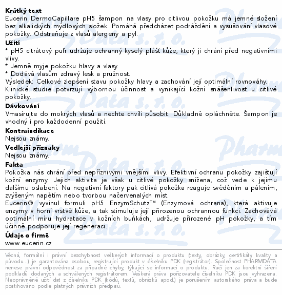 Eucerin DermoCapillaire pH5 šampon 250ml