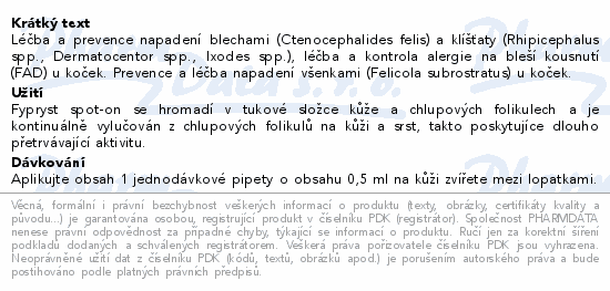 Fypryst 50mg spot-on pro kočky 1x0.5ml
