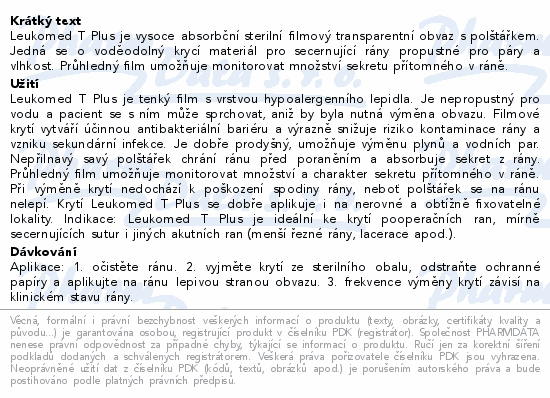 Leukomed T Plus film.náplast s polšt.5x7.2cm 5ks