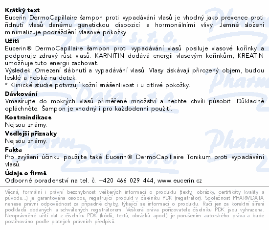 Eucerin DermoCapillaire šampon vypadá.vlasů 250ml
