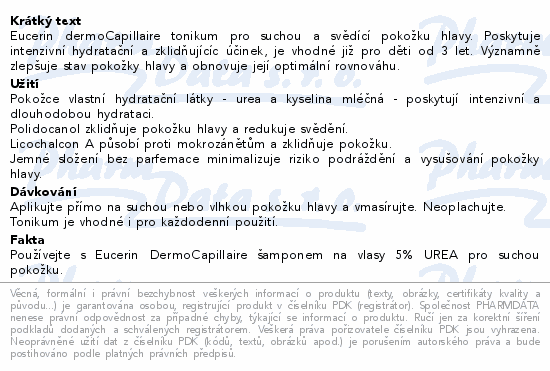 Eucerin DermoCapillaire tonikum suchá pokož.100ml