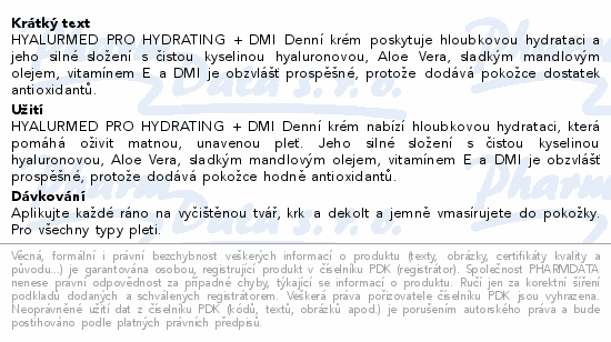 HYALURMED PRO HYDRATING + DMI Denní krém 30ml