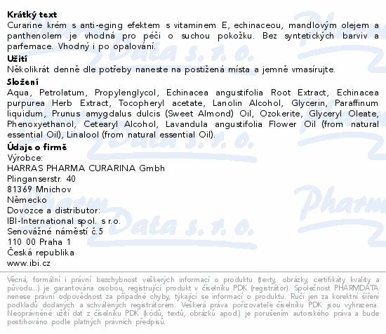 Curarina krém s Echinaceou a vit.E 50ml