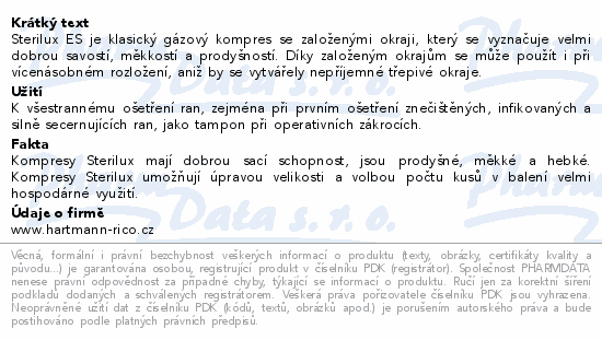 Hartmann Sterilux ES Gázanesterilní 5x5cm 100ks