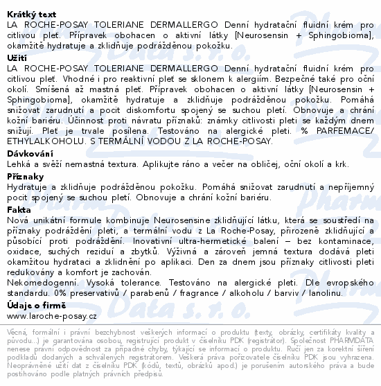 LA ROCHE-POSAY TOLERIANE Dermallergo fluid 40ml