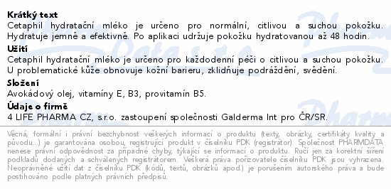 Cetaphil hydratační mléko 236ml