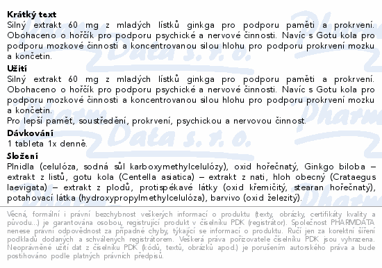 GS Ginkgo 60mg s hořčíkem tbl.90+30 dárek