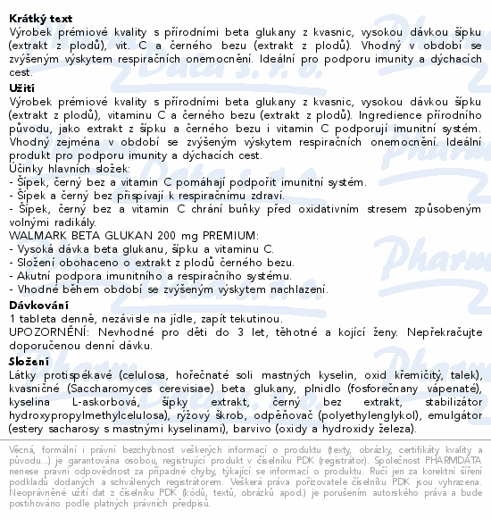 Walmark Beta Glukan 200mg tbl.100+20 Promo 2025