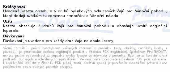LEROS Vánoční bylinko.nadílka s leporelem 6x5sáčků