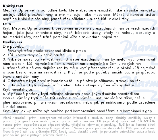 Mepilex Up silikonové krytí sterilní 20x20cm 5ks