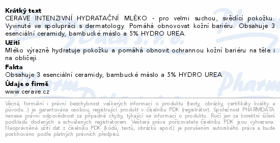 CeraVe Intenzivní hydratační mléko 236ml
