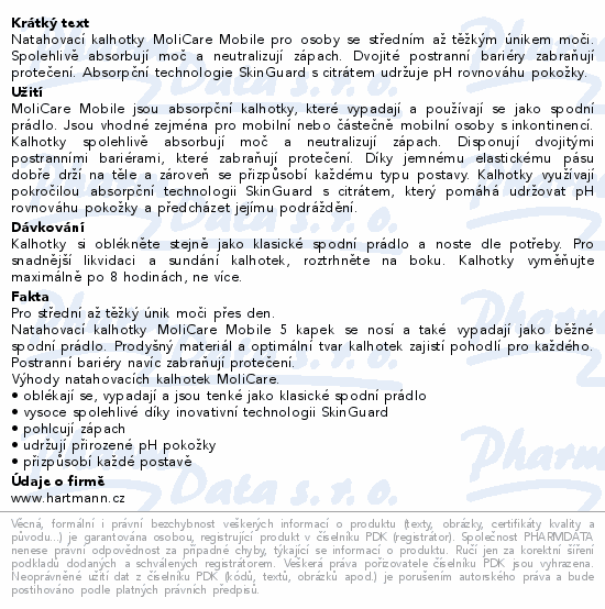Inko. kalh. natahovací MoliCare Mobile 5k M 14ks