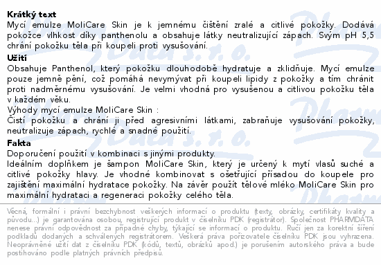 MoliCare Skin Mycí emulze gel 500ml