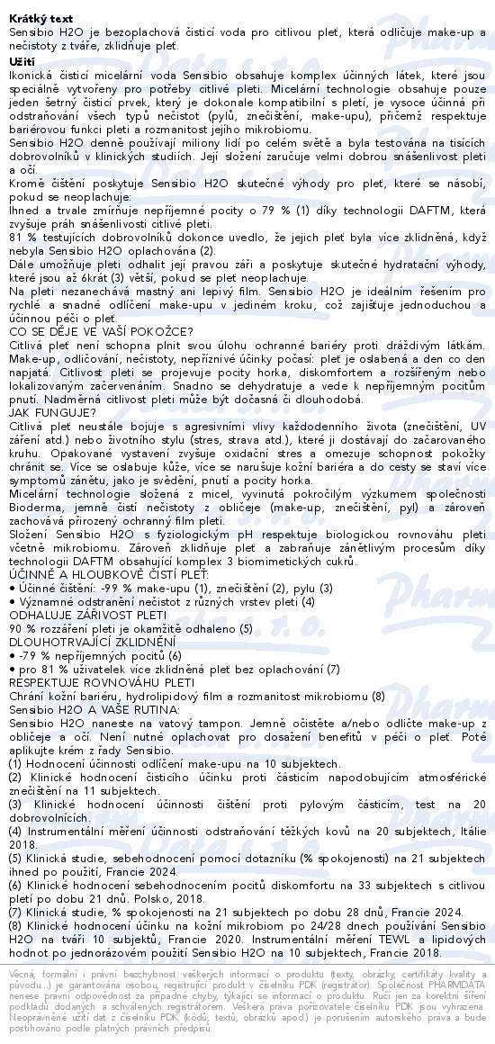 BIODERMA Sensibio H2O s pumpou 500ml