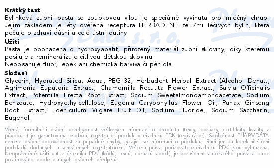 HERBADENT KIDS REMIN dětská zubní pasta 75g