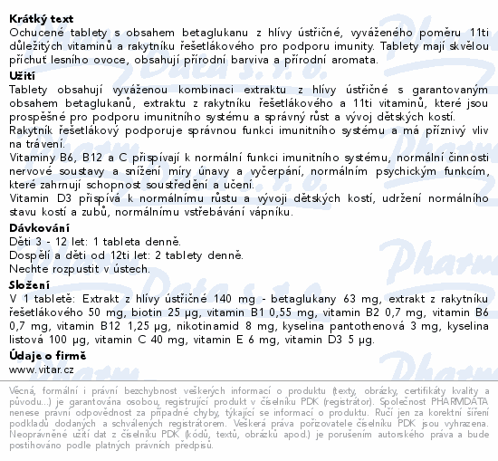 Vitar Kids Betaglukan Multivitamin tbl.60
