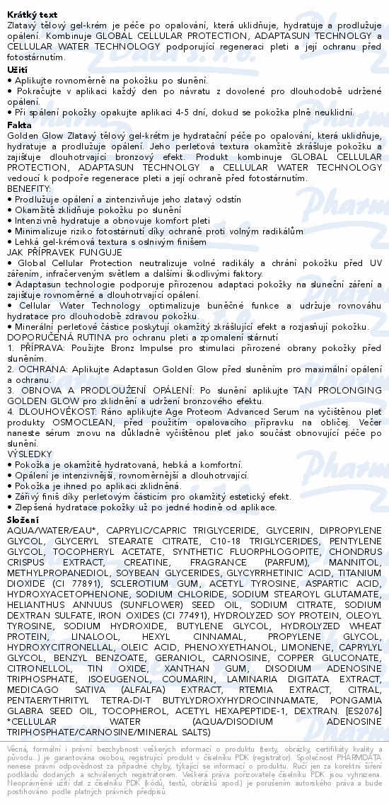 ESTHEDERM Golden Glow gel-krém po opálování 200ml