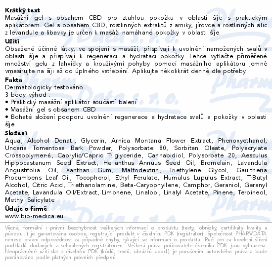 Bioarthro gel na šíji s CBD 50ml