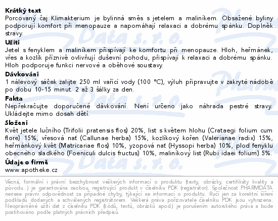 Apotheke FAF UK Klimakterium čaj 20x2g