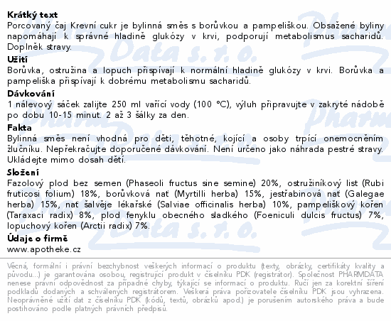 Apotheke FAF UK Krevní cukr čaj 20x2g