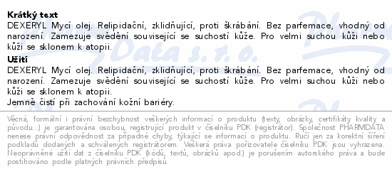 DEXERYL Mycí olej 1000ml