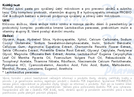 HERBADENT PROBIO Probiotická zubní pasta 75g