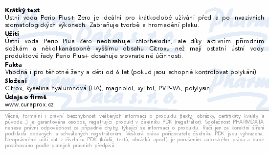 CURAPROX Perio Plus+ Zero ústní voda 200ml