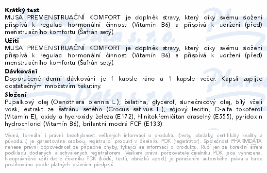 MUSA Premenstruační komfort cps.60