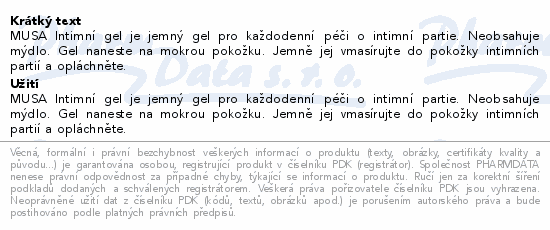 MUSA Intimní gel 250ml