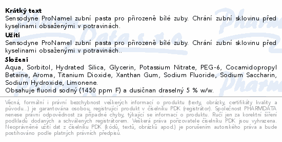 Sensodyne Pronamel Whitening zubní pasta 75ml