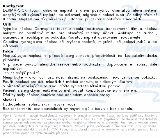 Jadob DERMAPLICK Touch chlad.hyd.nápl.4.5x11cm 2ks
