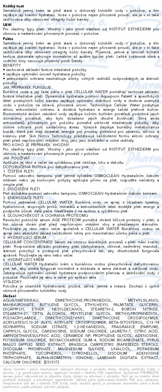 ESTHEDERM Eau Cellulaire hydratační krém 50ml