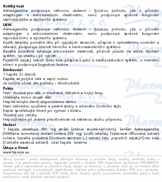 TEREZIA Ashwagandha cps.60