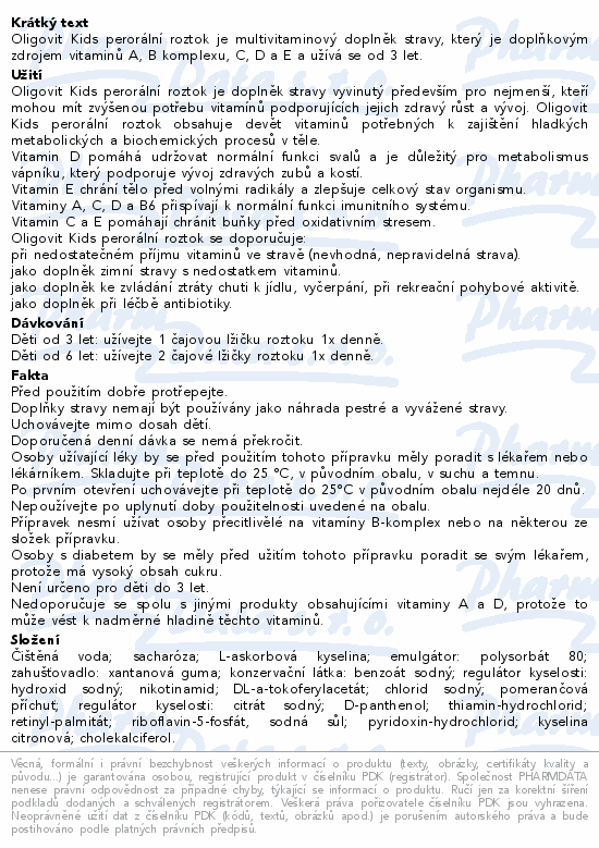 Oligovit Kids 100ml Galenika