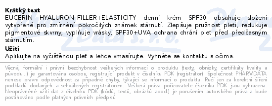 Eucerin HYALURON-FILLER+EL.den.kr.SPF30refill 50ml