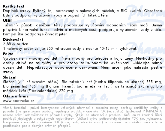 Apotheke BIO Odkyselení s měsíčkem čaj 20x1.5g