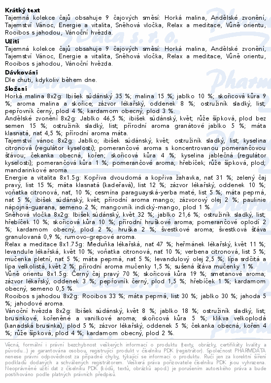 Megafyt Tajemná kolekce čajů plech 9x8ks