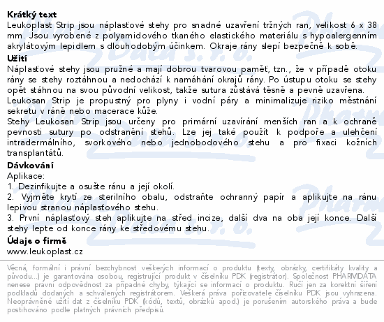 Leukoplast Strip nápl.steh.na rán.XS 6x38mm 6x10ks