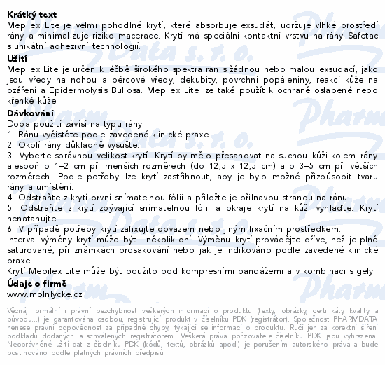 Mepilex Lite krytí 10x10cm 5ks