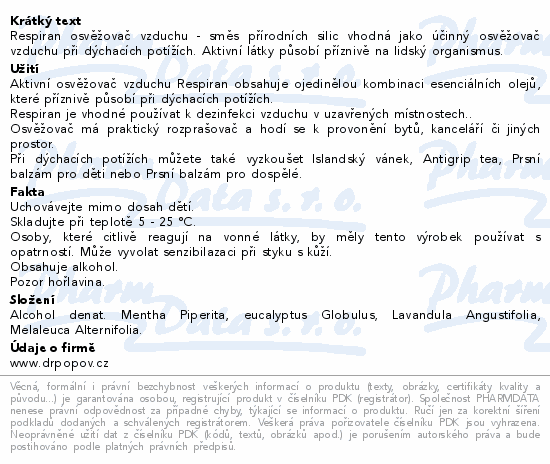 Dr.Popov Respiran osvěžovač vzduchu 50ml