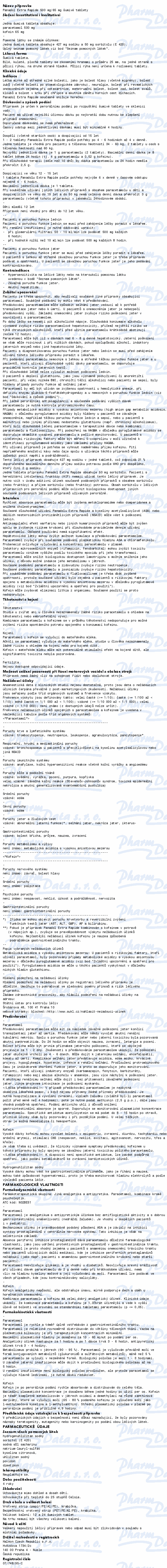 Panadol Extra Rapide 500mg/65mg tbl.eff.12 I