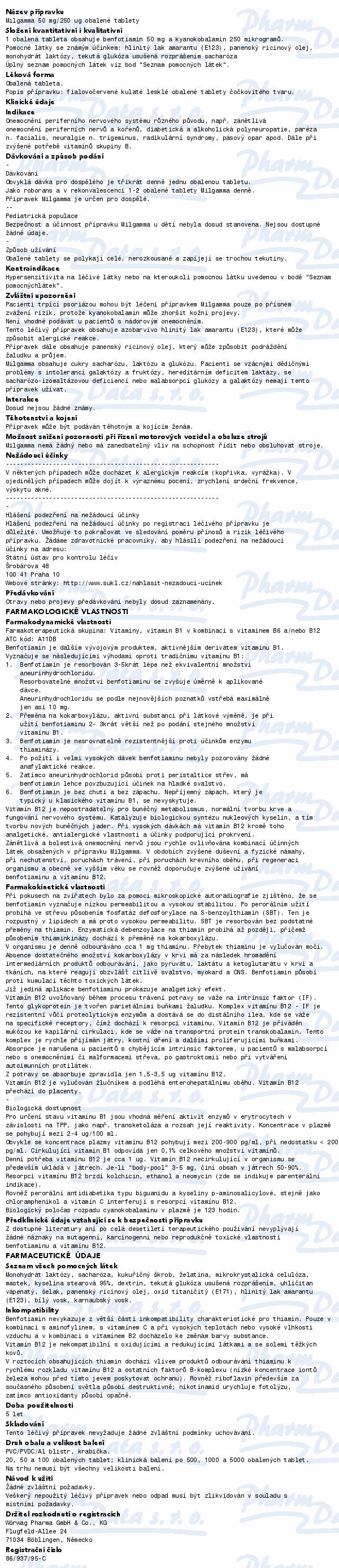 Milgamma 50mg/250mcg tbl.obd.50