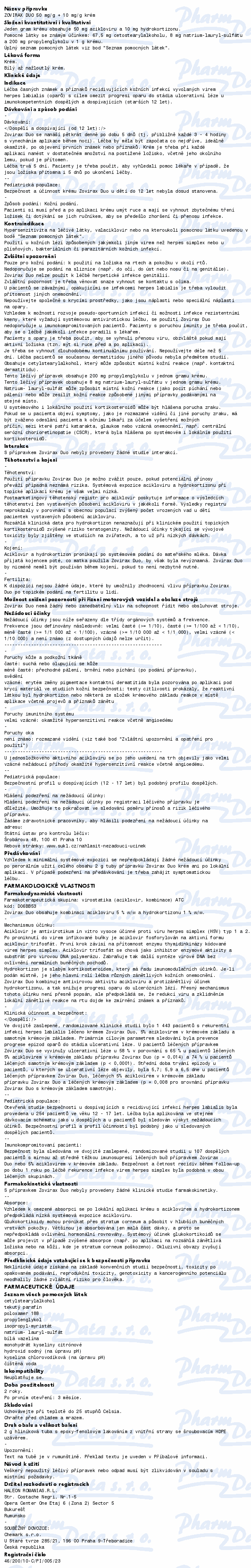 Zovirax Duo 50mg/g+10mg/g crm.1x2g