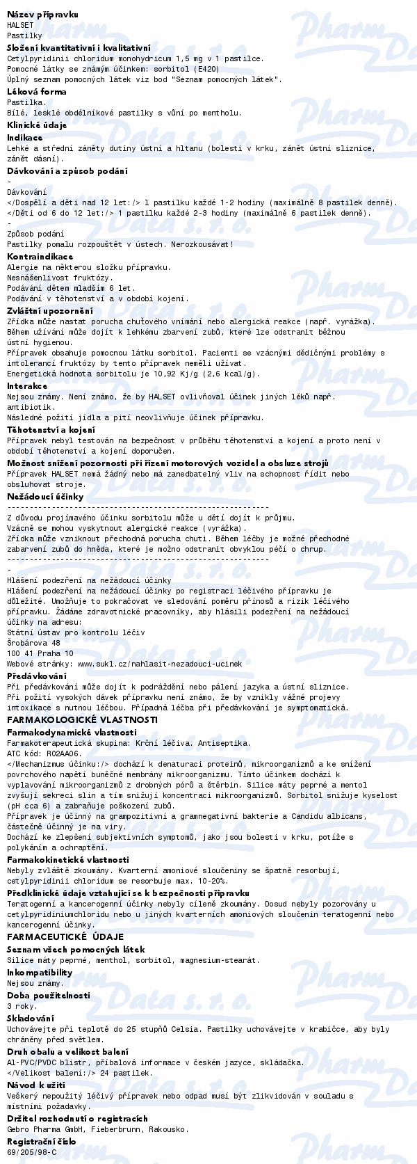 Halset 1.5mg pas.24